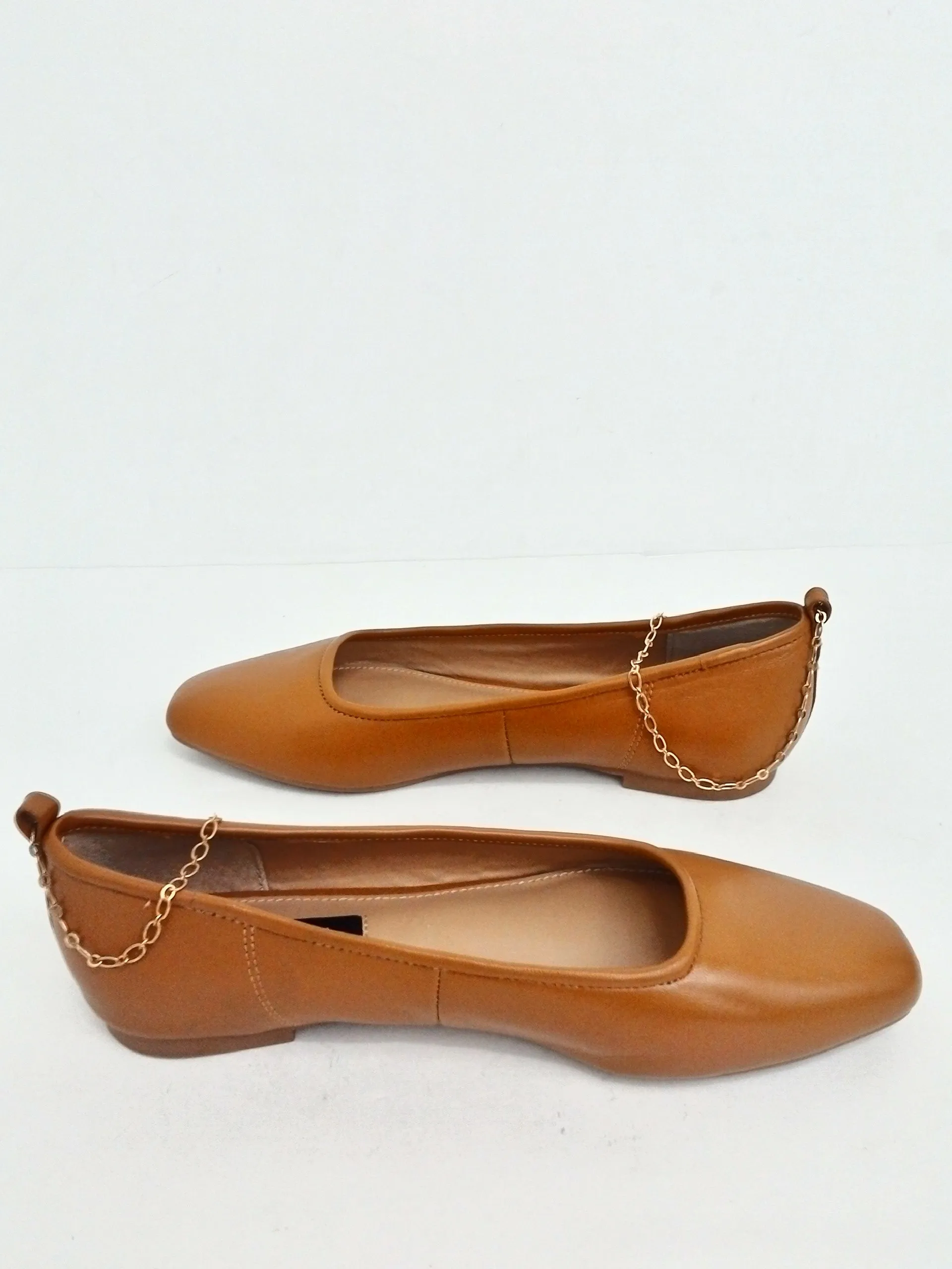 Aqua Women's Gabby Brown Leather Flats Size 7 M