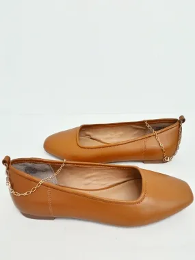 Aqua Women's Gabby Brown Leather Flats Size 7 M