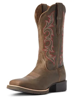 Ariat 10042385 Womens Hybrid Rancher StretchFit Square Toe Western Boot Pebble