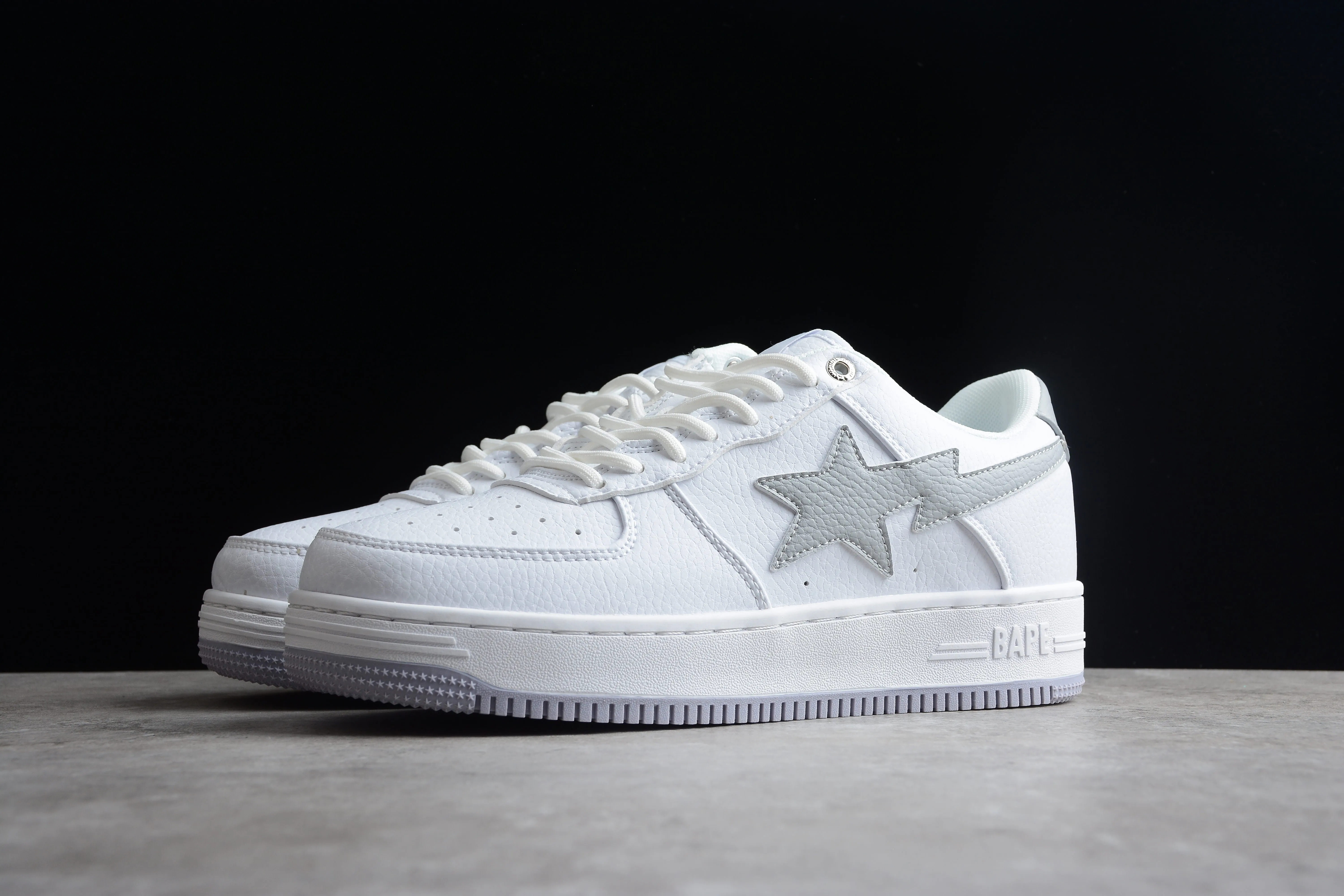 BAPE STA Low-Top Sneakers in White and Gray