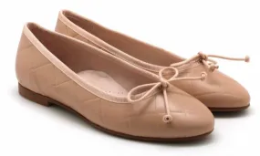 Beberlis Pink Tea Beige Pattern Leather Classic Flats