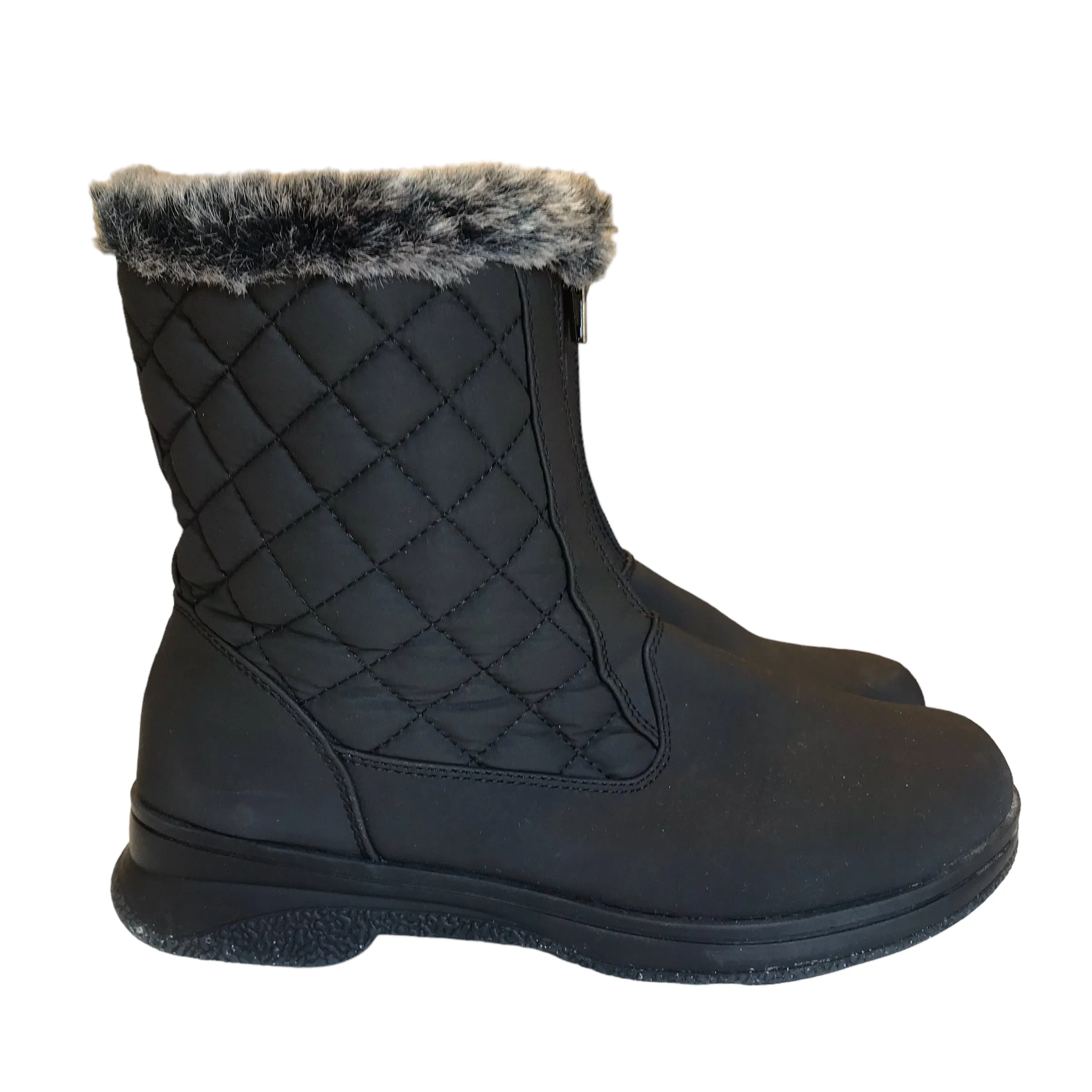 Mens Black Snow Boots by Athletech, Size 9.5 - Durable and Warm Winter Footwear