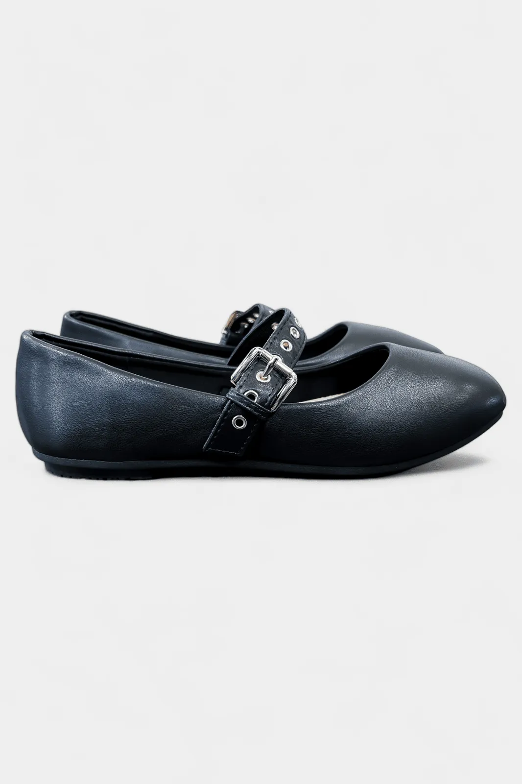 Black Grommet Ballet Flats