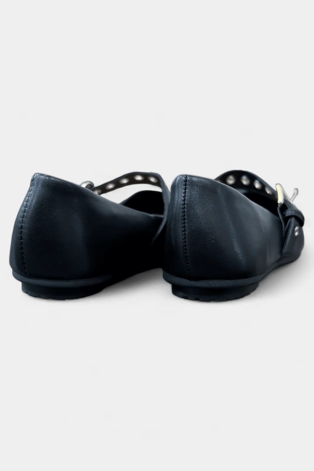 Black Grommet Ballet Flats