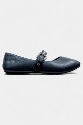 Black Grommet Ballet Flats