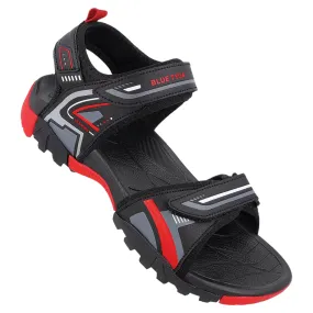 Blue Tyga Men's Sports Sandals - BTG3211 Black Red