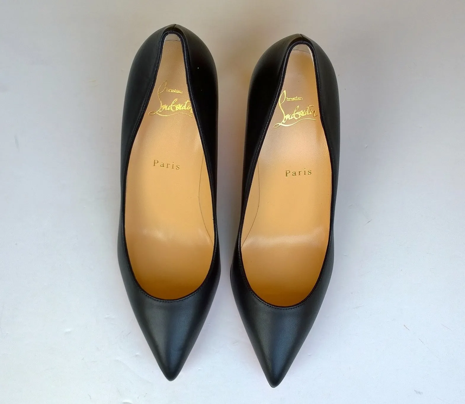 Christian Louboutin Pigalle 85 Black Leather Heels new in box shoes