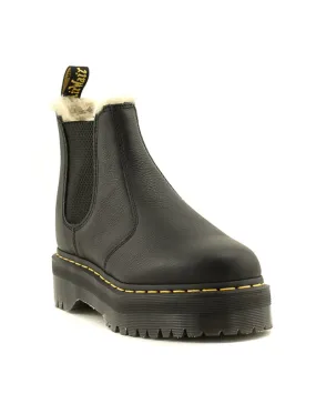 Dr. Martens — 2976 Quad Pisa Faux Fur Lined Platform Chelsea Boots - Black