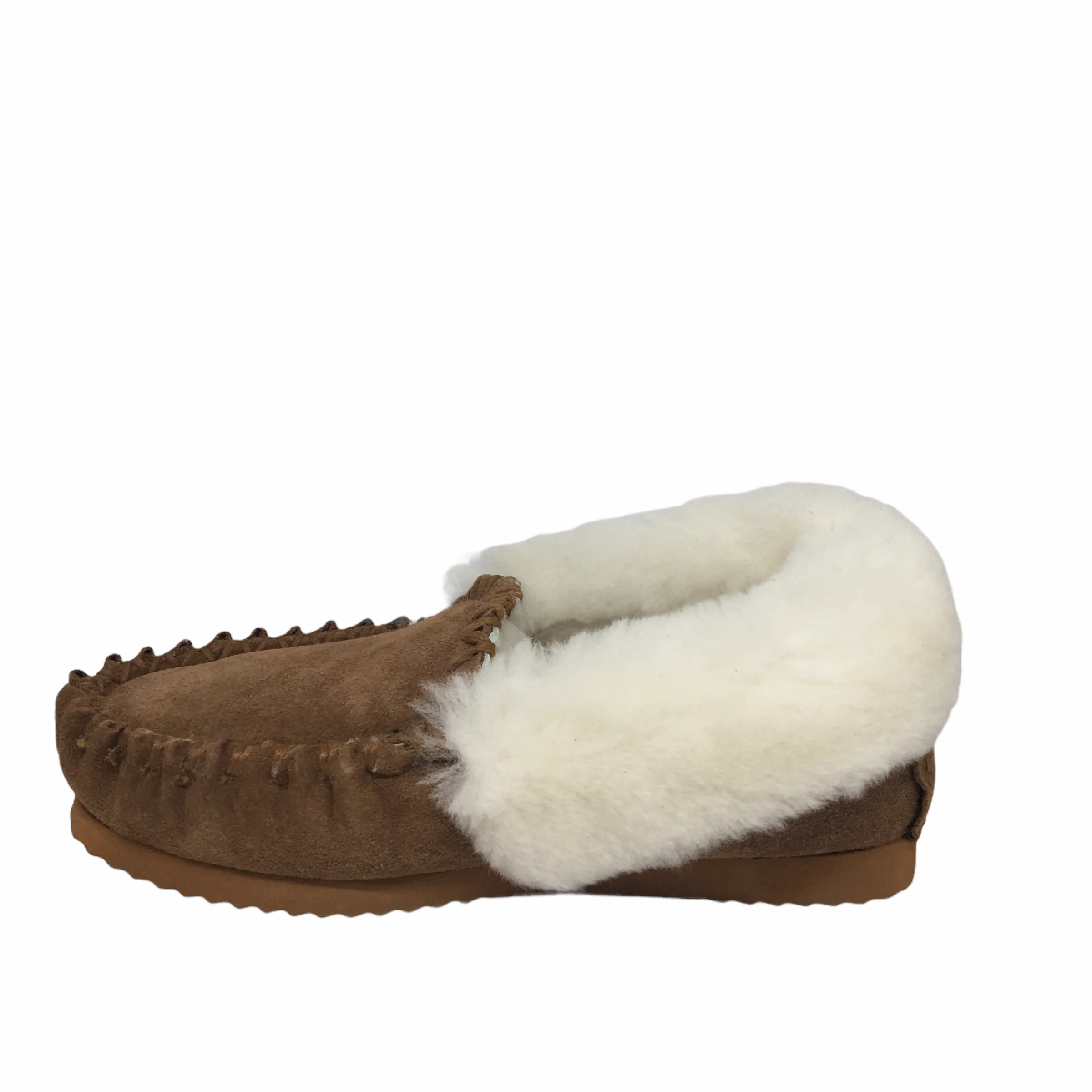 Emu Molly Moccasins ~ Chestnut Cream ~ Black