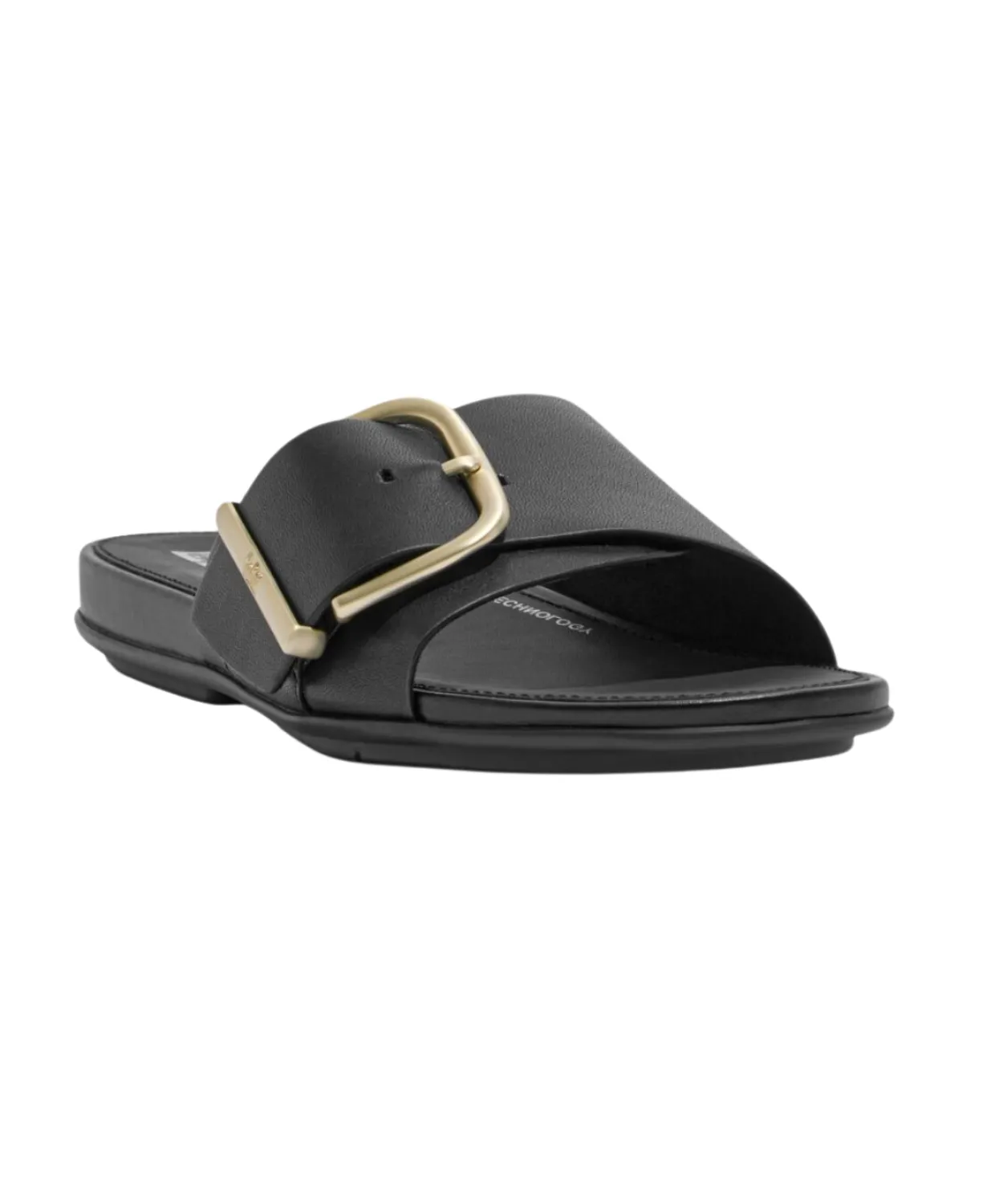 Fitflop Gracie Maxi Buckle Leather Slides Black