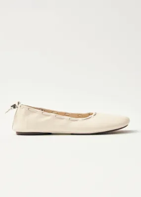 Gill Cream Leather Ballet Flats