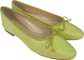 GUILHERMINA Chartruese Green Leather Ballet Flats UK 6 EU 39 👠