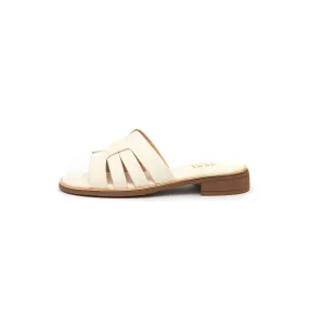 Kris Leather Slippers - Beige ( BEI )