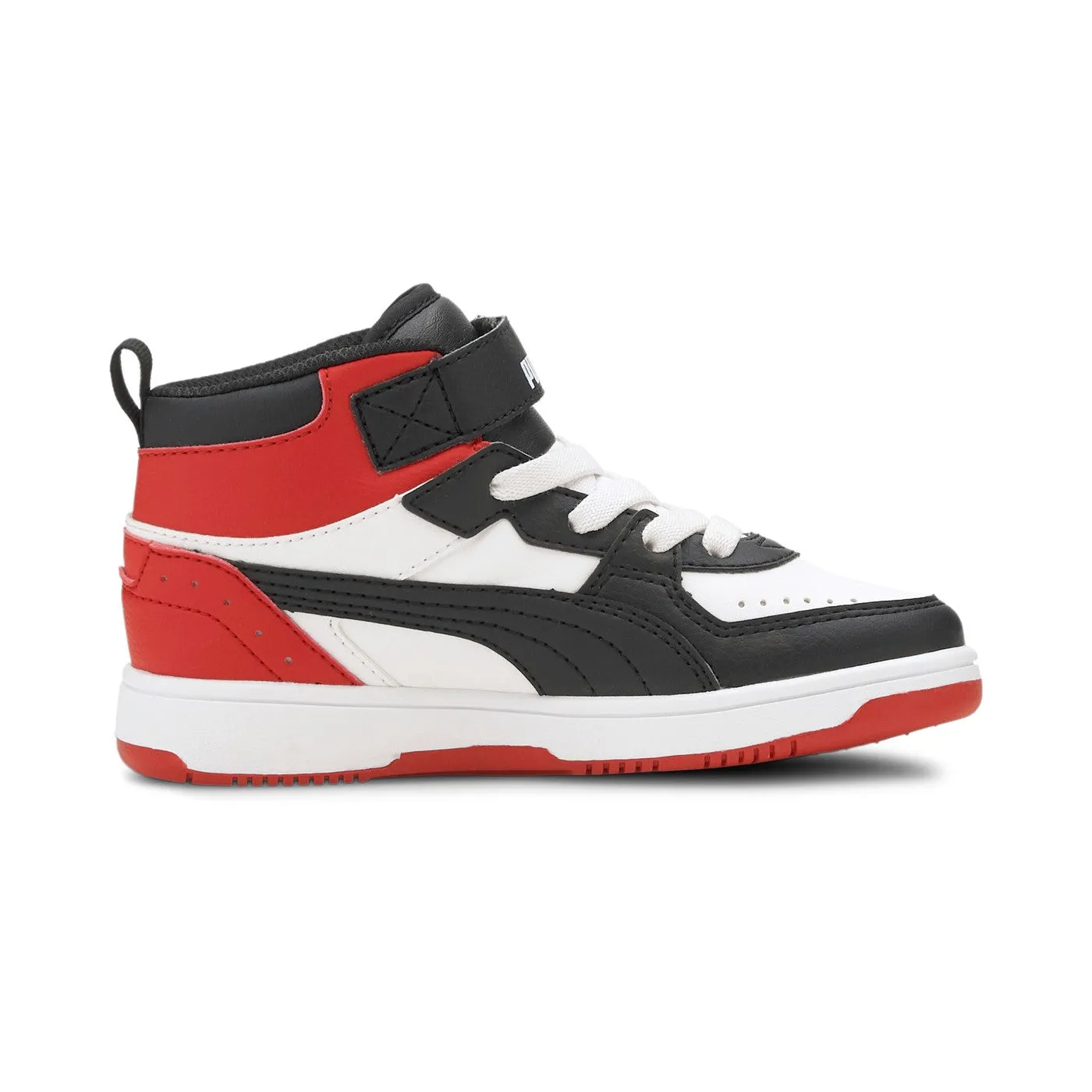 Puma high sneakers for children Rebound JOY Blocked AC PS 374688 03 white-black-red