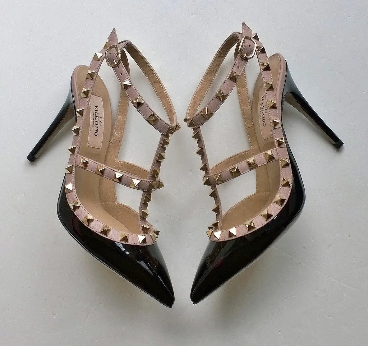 Valentino Rockstud Black Patent High Heels