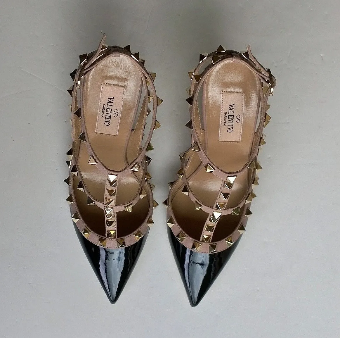 Valentino Rockstud Black Patent High Heels