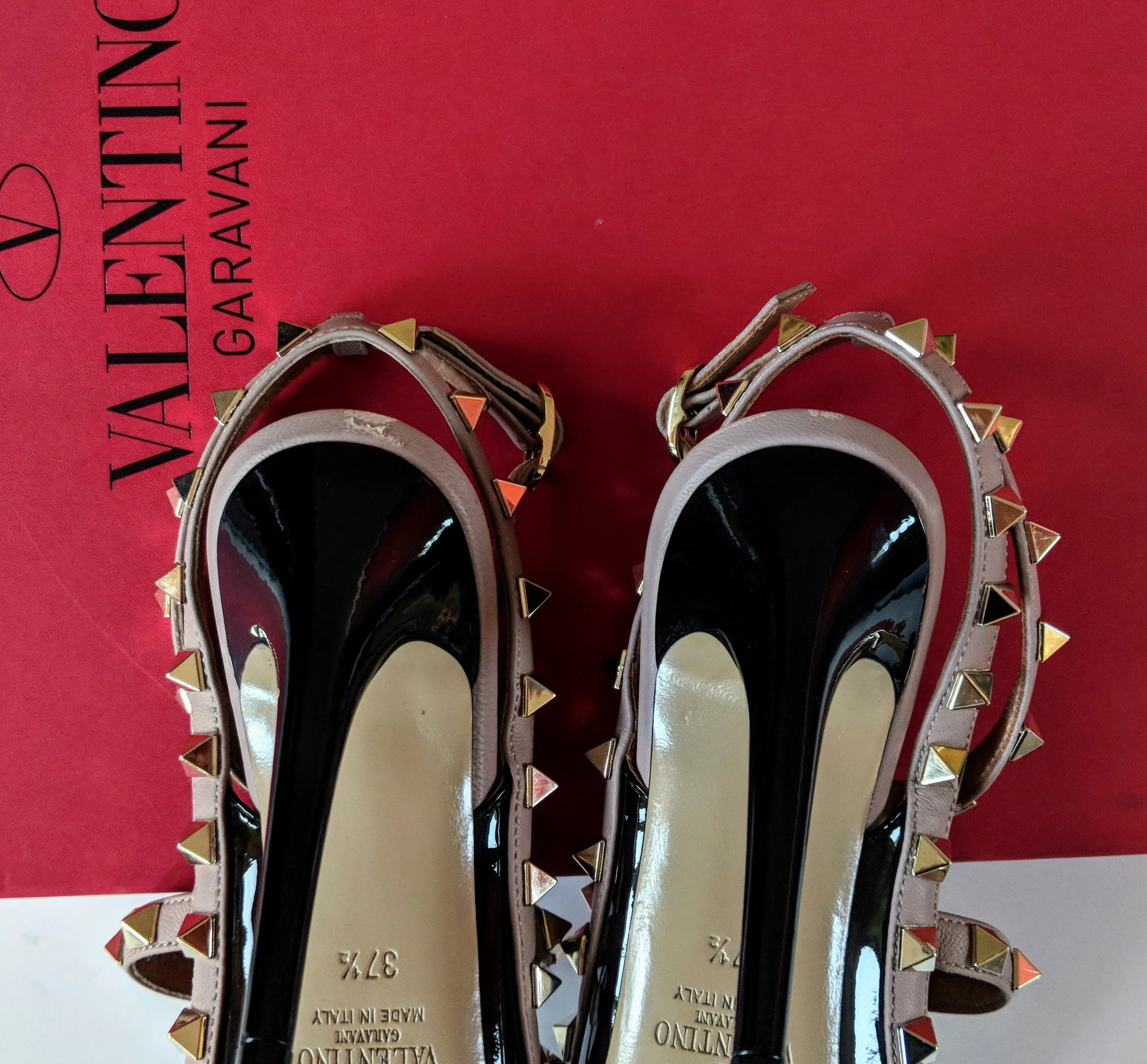 Valentino Rockstud Black Patent High Heels