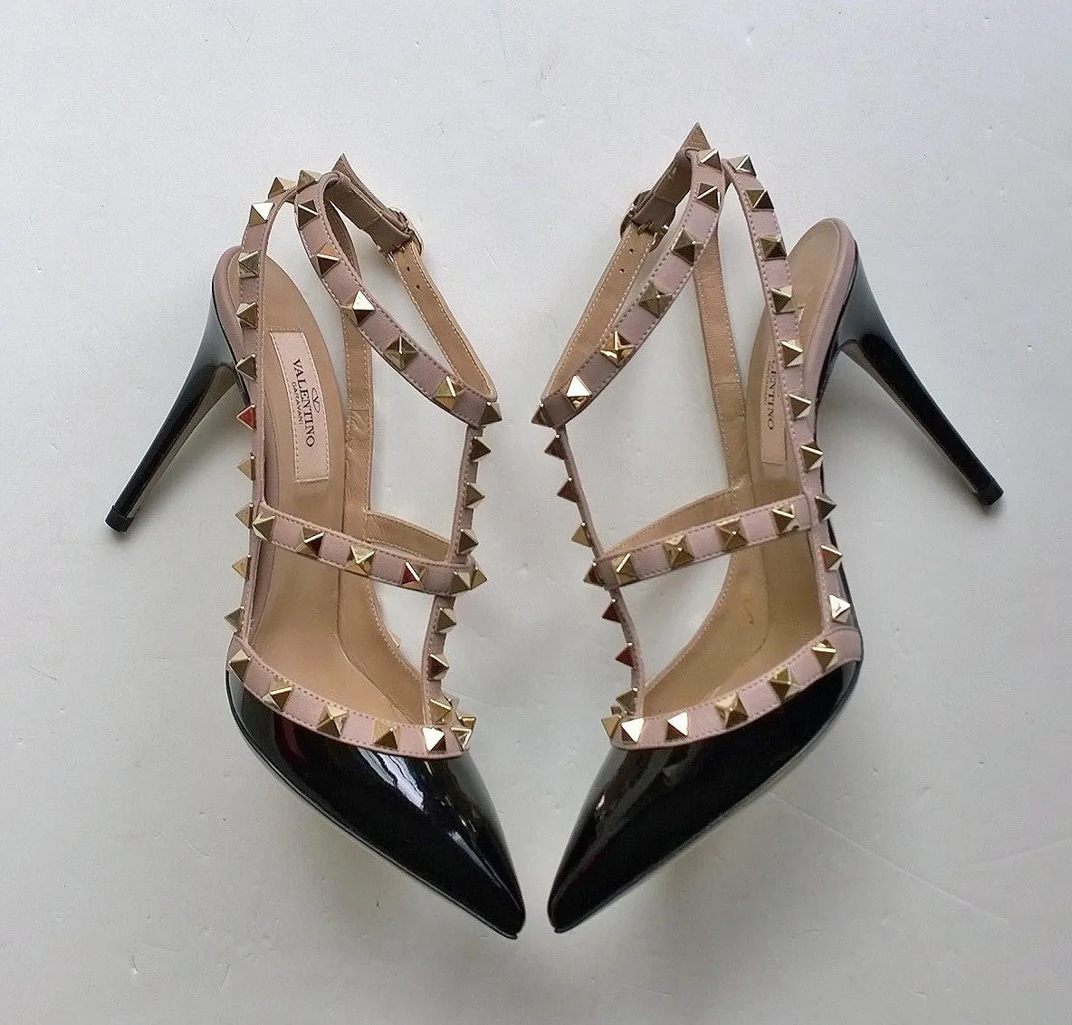 Valentino Rockstud Black Patent High Heels