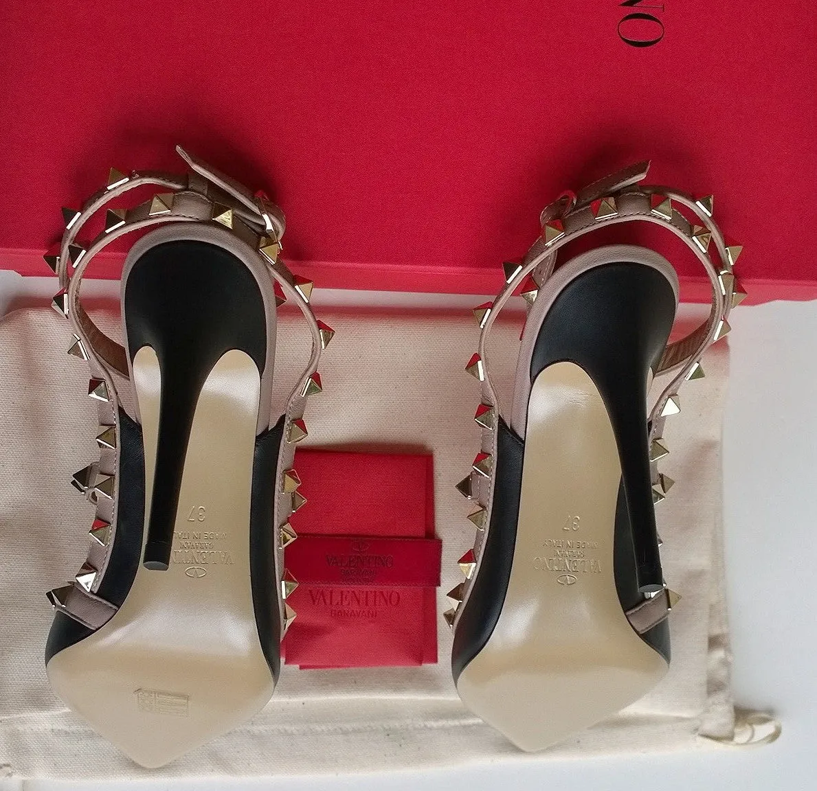 Valentino Rockstud Black Patent High Heels