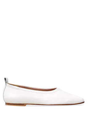 White Leather Ballet Flats